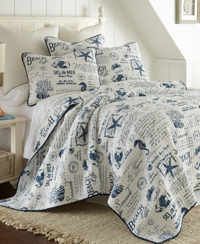 Levtex Beach Life 3-pc. Quilt Set, Full/queen In Navy