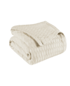 Superior Diamond Pattern All Season Woven Cotton Blanket, King In Ivory