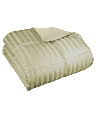 Superior Stripe Hypoallergenic Down Alternative Blanket, Twin In Sage