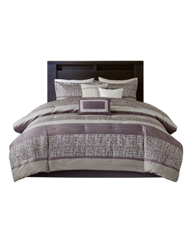 Madison Park Rhapsody Jacquard 7-pc. Comforter Set, Queen In Purple