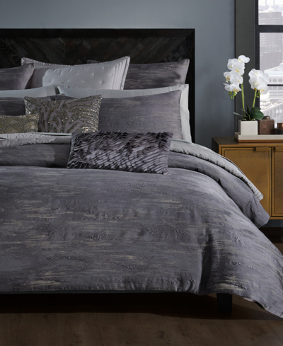 Donna Karan Collection Gravity Duvet Cover, Full/queen Bedding In Charcoal