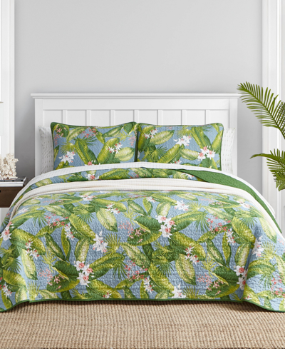 Tommy Bahama Home Aregada Dock Reversible 3 Piece Quilt Set, Full/queen In Blue Sky