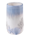 AVANTI ABSTRACT COASTAL SEASHELLS & CORAL CERAMIC TUMBLER