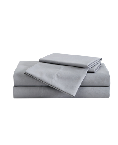 London Fog Garment Wash Solid 7 Piece Sheet Set, Split King In Gray