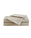 London Fog Garment Wash Solid 6 Piece Sheet Set, King Bedding In Khaki