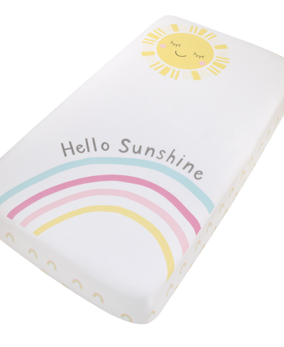 Nojo Happy Days And Hello Sunshine Photo Op Nursery Fitted Crib Sheet Bedding In Pink