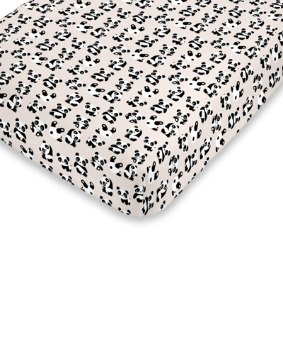 Nojo Playful Panda Fitted Mini Crib Sheet Bedding In Beige