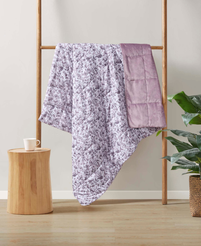 Clean Spaces Quilted Throw, 50" X 60" In Floral Plum