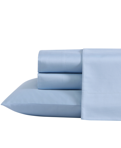 Laura Ashley 800 Thread Count Cotton Sateen 4-pc. Sheet Set, Queen Bedding In Blue Cashmere