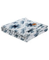 Wrangler Navajo Ultra Soft Plush Fleece Reversible Throw, 70" X 50" In Cornflower Blue