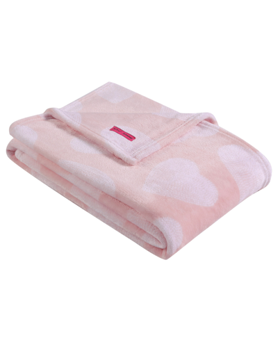 Betsey Johnson Dotted Heart Ultra Soft Plush Fleece Blanket, King Bedding In Pink