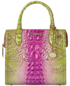 Brahmin Small Caroline Melbourne Embossed Leather Satchel In Limeade