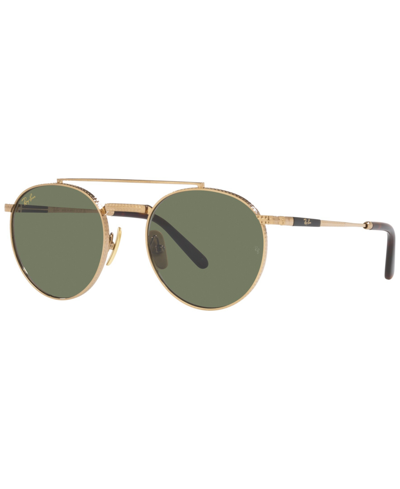 Ray Ban Jack Ii Titanium Sunglasses Gold Frame Green Lenses 53-20
