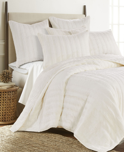 Levtex Faux Fur King Quilt In Ivory