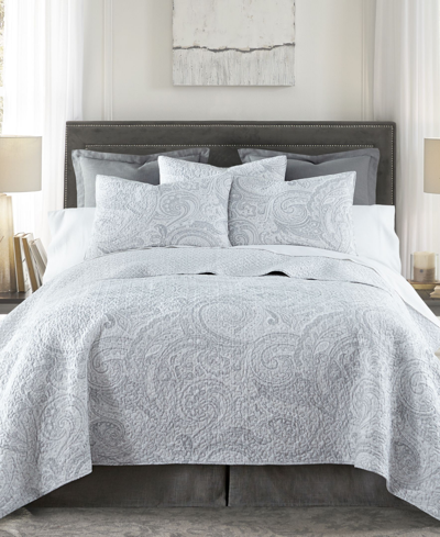 Levtex Spruce Coral Paisley Reversible King Quilt Set In Gray