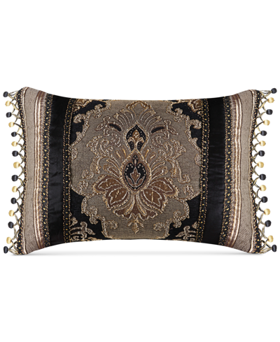J Queen New York Bradshaw Boudoir Decorative Pillow, 21" X 15" In Black