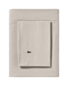 LACOSTE HOME SOLID COTTON PERCALE SHEET SET, QUEEN