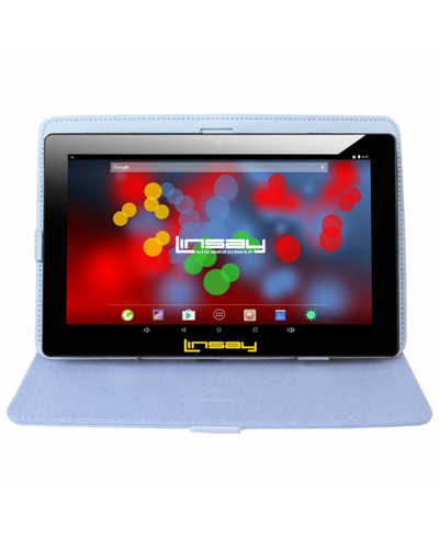 Linsay New  10.1" Wi-fi Tablet 64gb With White Leather Case Ips Screen Quad Core 2gb Ram Android 13