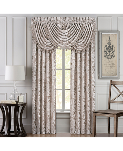 J Queen New York Bel Air Chenille Waterfall Window Valance, 33" X 49" In Sand