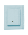 LACOSTE HOME SOLID COTTON PERCALE SHEET SET, TWIN