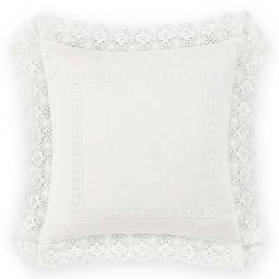 Laura Ashley Annabella Decorative Pillow, 18" X 18" In White