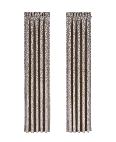 J Queen New York Sicily Window Panel Pair, 50" X 84" In Pearl
