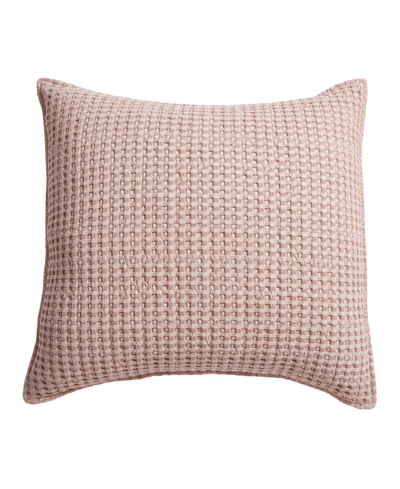 Levtex Mills Waffle Square Decorative Pillow, 20" X 20" In Blush