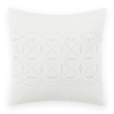 Laura Ashley Annabella Decorative Pillow, 16" X 16" In White