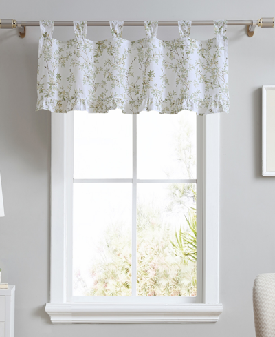 Laura Ashley Closeout!  Lindy Tab Top Ruffle Valance, 50" X 20" Bedding In Light Green