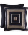 J Queen New York Bradshaw Sham, European Bedding In Navy Blue