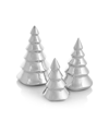 Nambe Holiday Mini Christmas Tree Three-piece Set In Silver