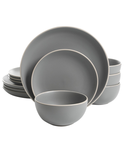 Gibson Home Rockaway 12-piece Dinnerware Set In Gray