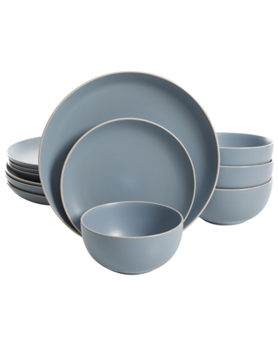 Gibson Home Rockaway 12-piece Dinnerware Set In Blue