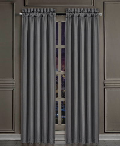 J Queen New York Deco Window Panel Pair, 50" X 84" In Charcoal