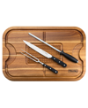 Viking Oversized Acacia Carving Board With 3 Piece Carving Set In Multicolor
