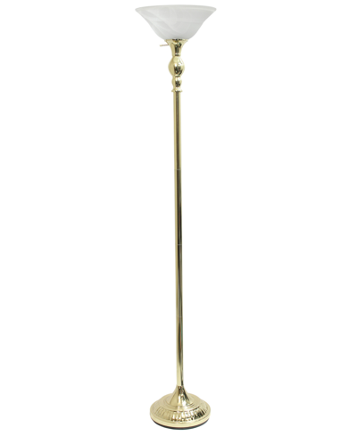 Elegant Designs 1 Light Torchiere Floor Lamp In Gold -tone
