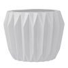 BLOOMINGVILLE ROUND STONEWARE FLUTED PLANTER, MATTE WHITE