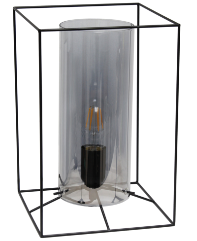 Lalia Home Black Framed Table Lamp In Black/smoke