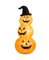 GLITZHOME LIGHTED INFLATABLE STACKED JACK-O-LANTERN PUMPKINS DECOR, 8'