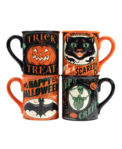 Certified International Scaredy Cat Mug, Set Of 4 In Multi Color