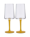 Spode Creatures Of Curiosity Stem Wine Glasses Set, 2 Pieces In Gold-tone
