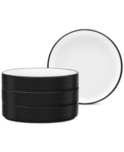 Noritake Colortex Stone Stax Deep Plates, Set Of 4 In Black