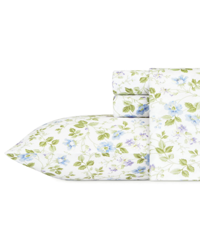 Laura Ashley Spring Bloom Pillowcase Pair, Standard In Periwinkle