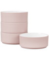 Noritake Colortex Stone Stax Cereal Bowls, Set Of 4 In Blush
