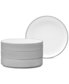 Noritake Colortex Stone Stax Deep Plates, Set Of 4 In Grey