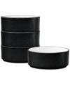 Noritake Colortex Stone Stax Cereal Bowls, Set Of 4 In Black