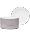 Noritake Colortex Stone Stax Deep Plates, Set Of 4 In Taupe