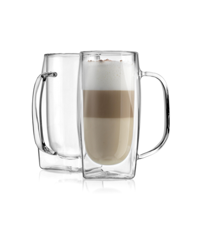 Godinger Nimbus Double Wall Latte Mugs, Set Of 2 In Clear