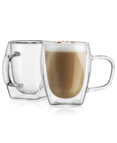Godinger Contessa Cappuccino Double Wall Mugs, Set Of 2 In Clear