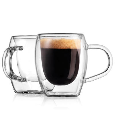 Godinger Contessa Espresso Double Wall Mugs, Set Of 2 In Clear